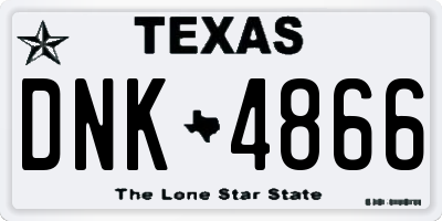 TX license plate DNK4866