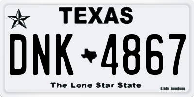 TX license plate DNK4867