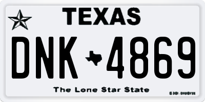 TX license plate DNK4869