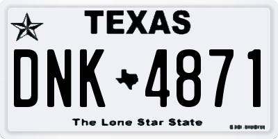 TX license plate DNK4871