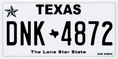 TX license plate DNK4872