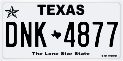 TX license plate DNK4877