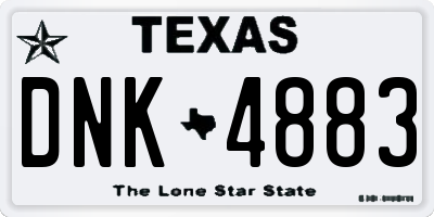 TX license plate DNK4883