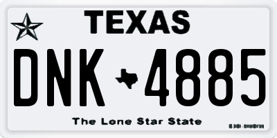 TX license plate DNK4885