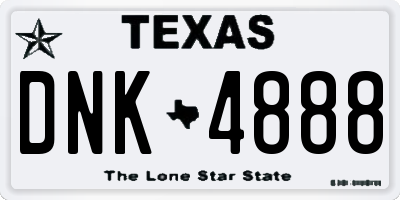 TX license plate DNK4888