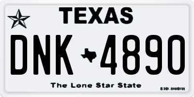 TX license plate DNK4890