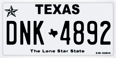 TX license plate DNK4892
