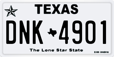TX license plate DNK4901