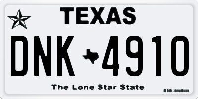 TX license plate DNK4910