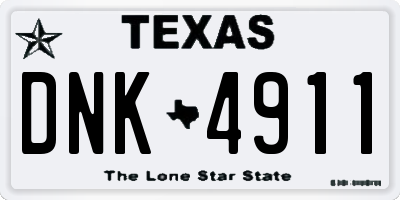 TX license plate DNK4911