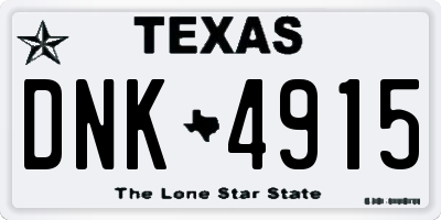 TX license plate DNK4915