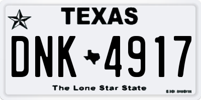 TX license plate DNK4917