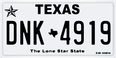 TX license plate DNK4919