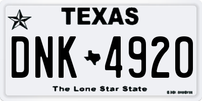 TX license plate DNK4920