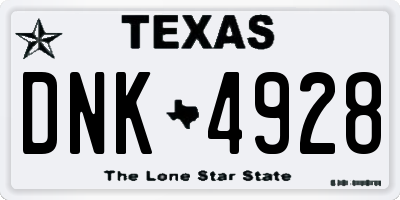 TX license plate DNK4928