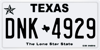 TX license plate DNK4929