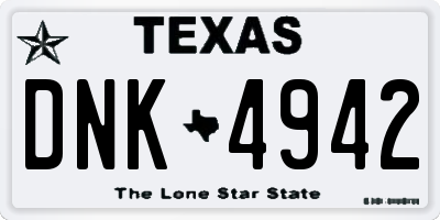 TX license plate DNK4942