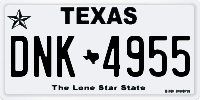 TX license plate DNK4955