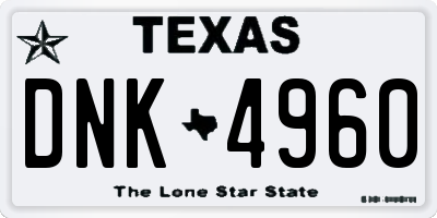 TX license plate DNK4960