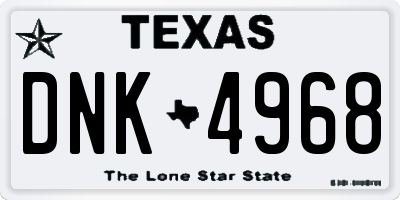 TX license plate DNK4968