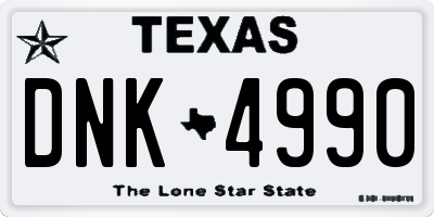 TX license plate DNK4990