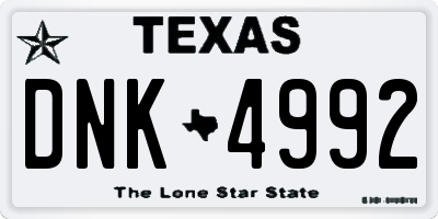 TX license plate DNK4992