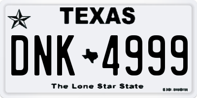TX license plate DNK4999
