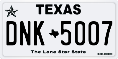 TX license plate DNK5007