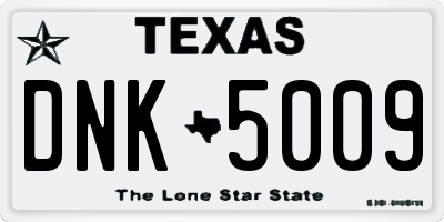 TX license plate DNK5009