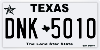 TX license plate DNK5010