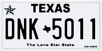 TX license plate DNK5011