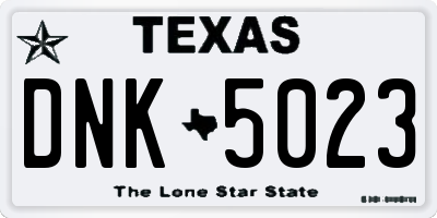 TX license plate DNK5023