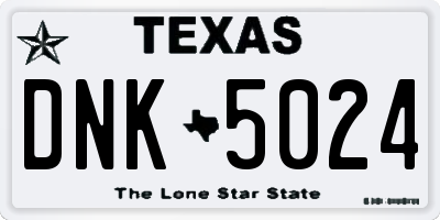 TX license plate DNK5024