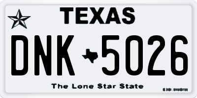 TX license plate DNK5026