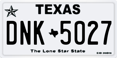 TX license plate DNK5027