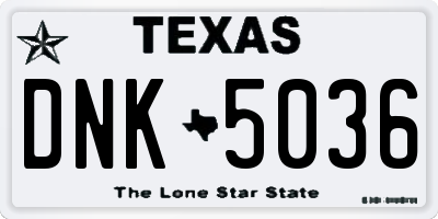 TX license plate DNK5036