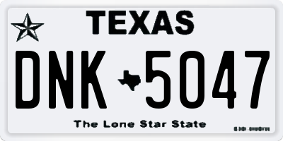 TX license plate DNK5047