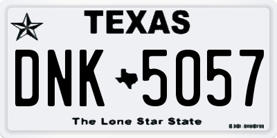 TX license plate DNK5057