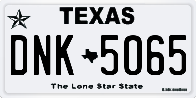 TX license plate DNK5065