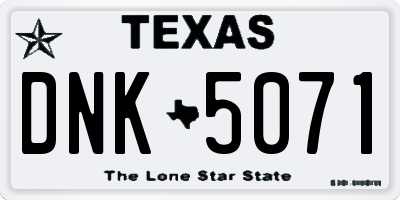 TX license plate DNK5071
