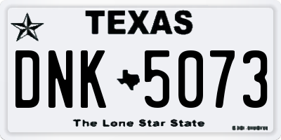 TX license plate DNK5073