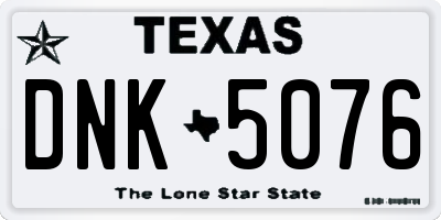 TX license plate DNK5076