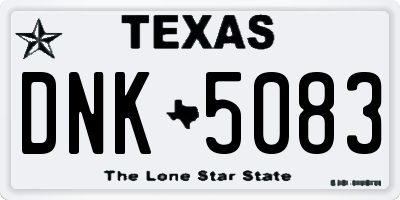 TX license plate DNK5083