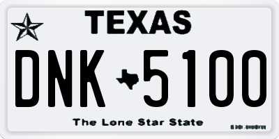 TX license plate DNK5100