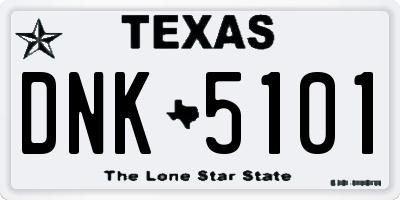 TX license plate DNK5101