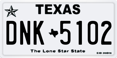 TX license plate DNK5102