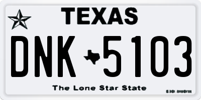 TX license plate DNK5103