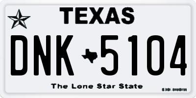 TX license plate DNK5104