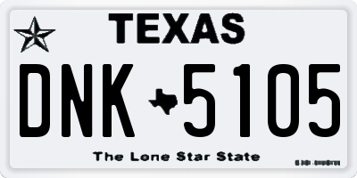TX license plate DNK5105