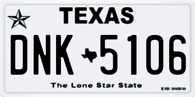 TX license plate DNK5106